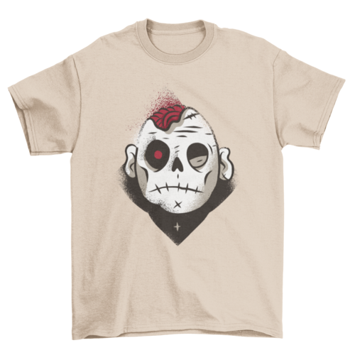 Cool Halloween theme design featuring dark zombie head with one eye