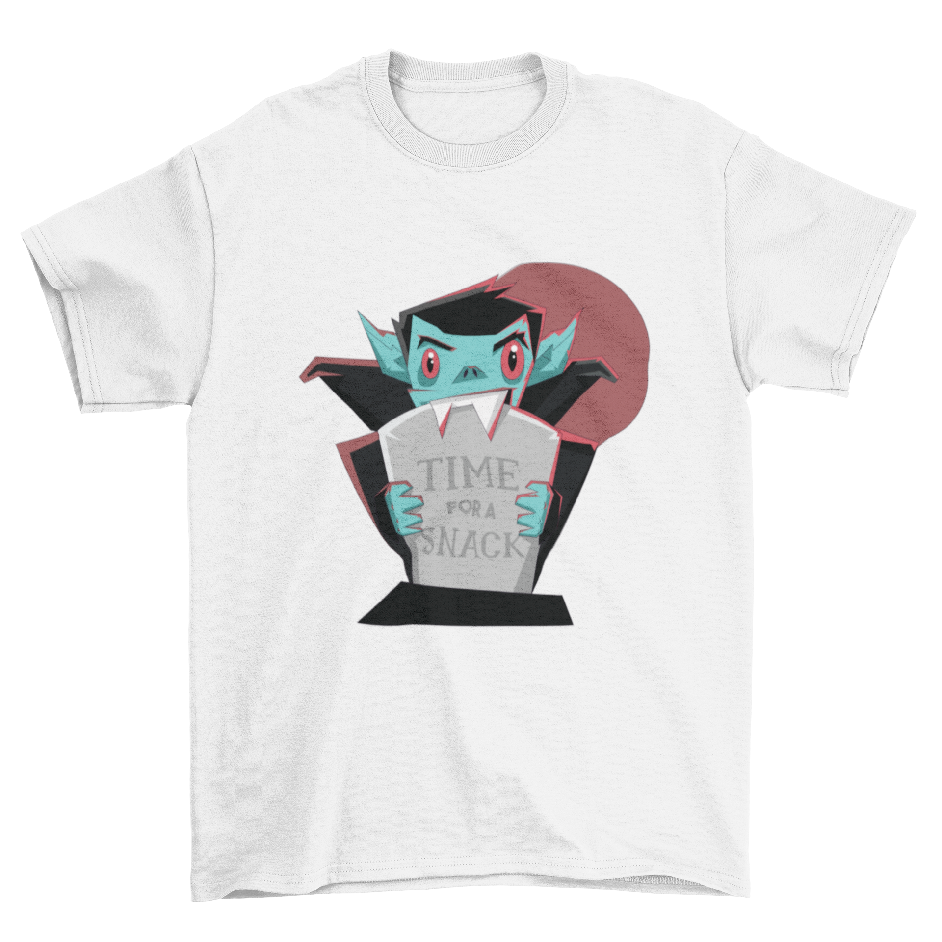 Cute Vampire Holding tombstone Quote "Time for Snack" Monsters &