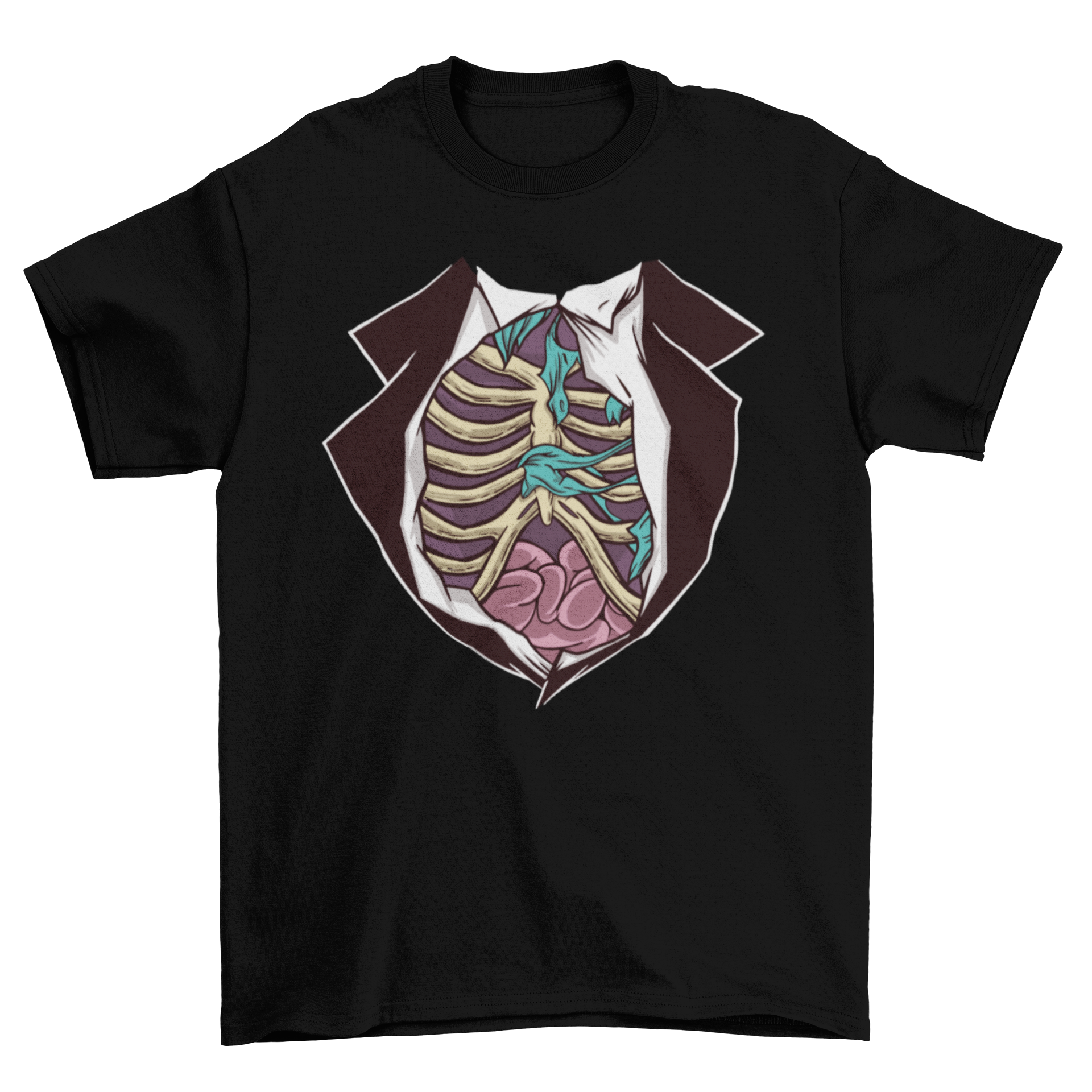 Funny Halloween Zombie Body Chest t-shirt