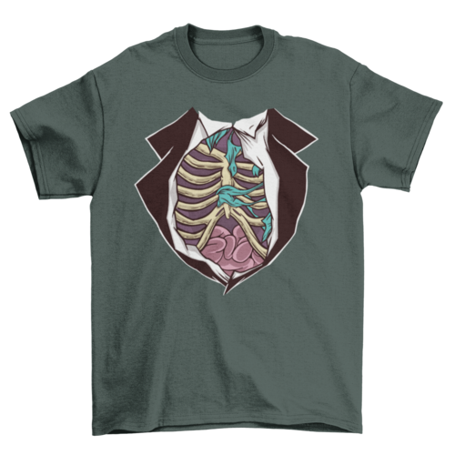 Funny Halloween Zombie Body Chest t-shirt