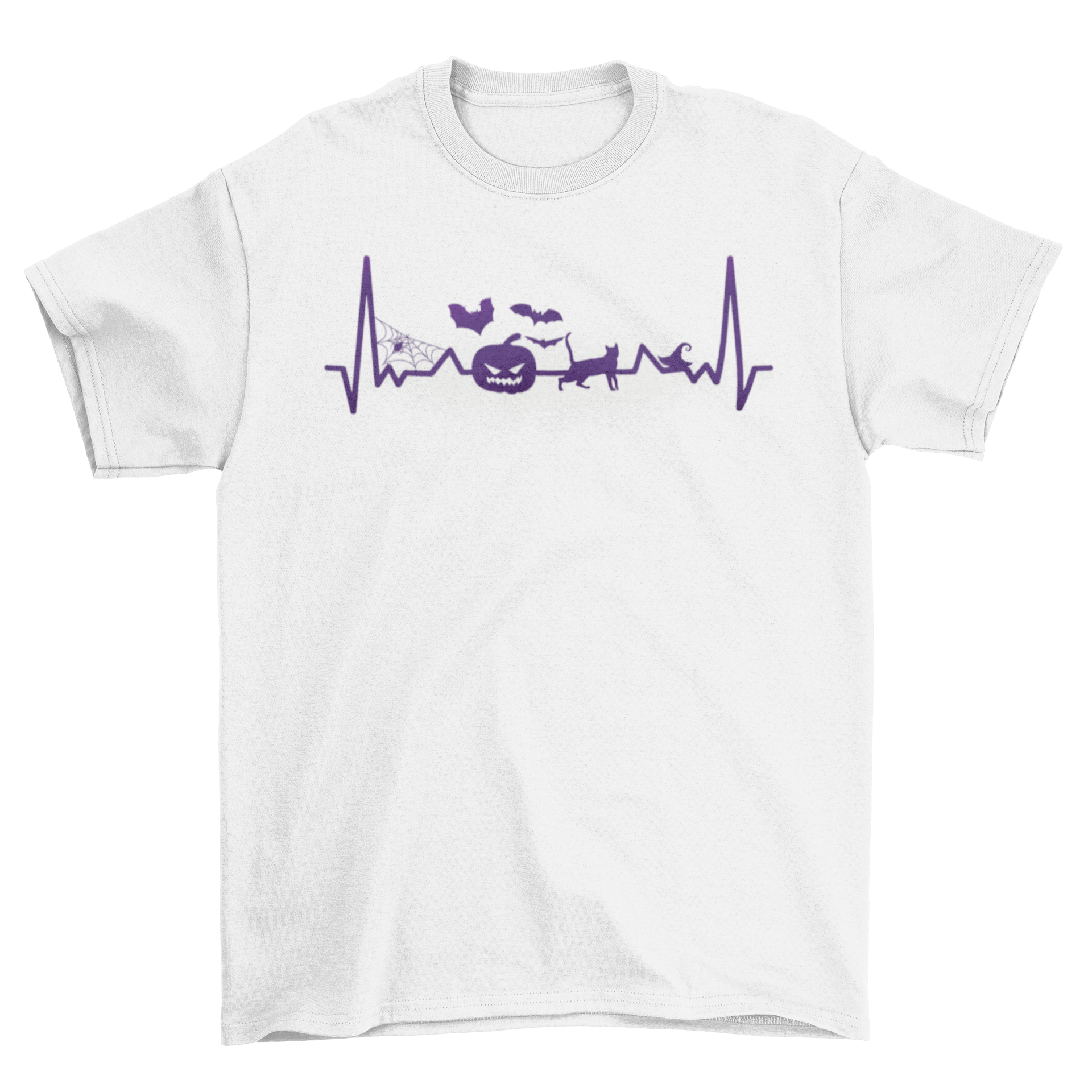 Heartbeat Line Halloween T-shirt Design