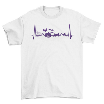 Heartbeat Line Halloween T-shirt Design
