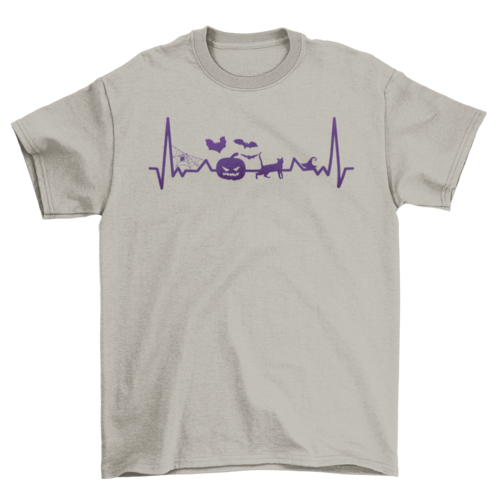 Heartbeat Line Halloween T-shirt Design