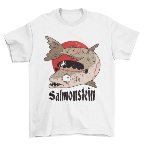 Cool Halloween Frankenstein Zombie Fish Quote "Salmonstein" Animal