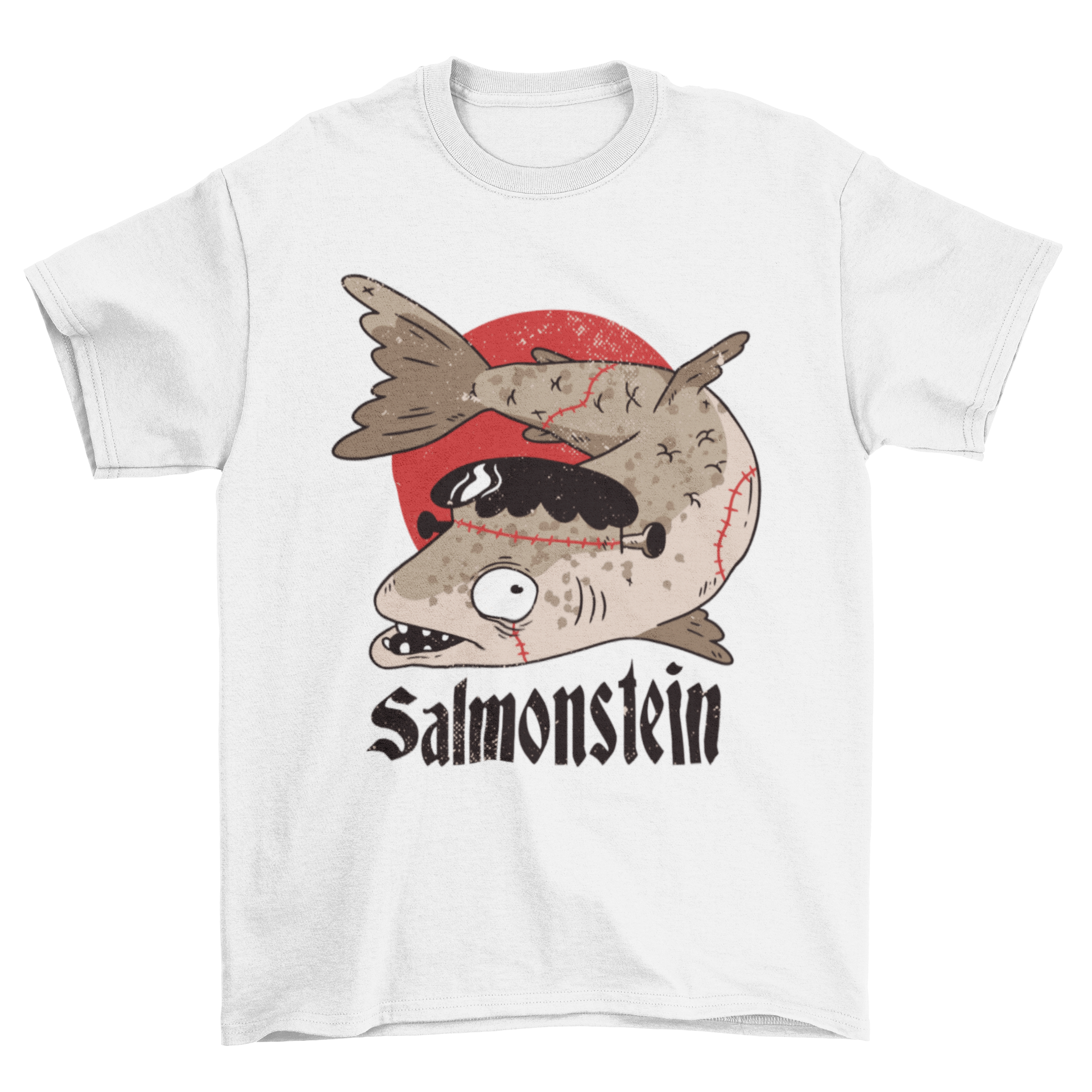 Cool Halloween Frankenstein Zombie Fish Quote "Salmonstein" Animal