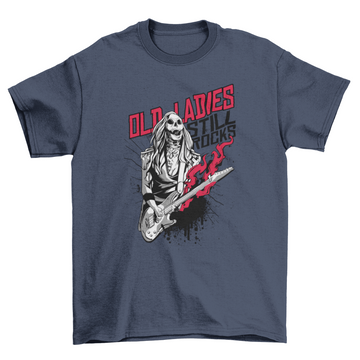 Old Lady Zombie Rocker T-shirt Design