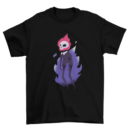 Halloween flaming skull t-shirt