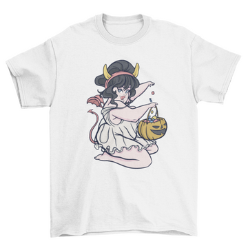 Pin up halloween girl t-shirt