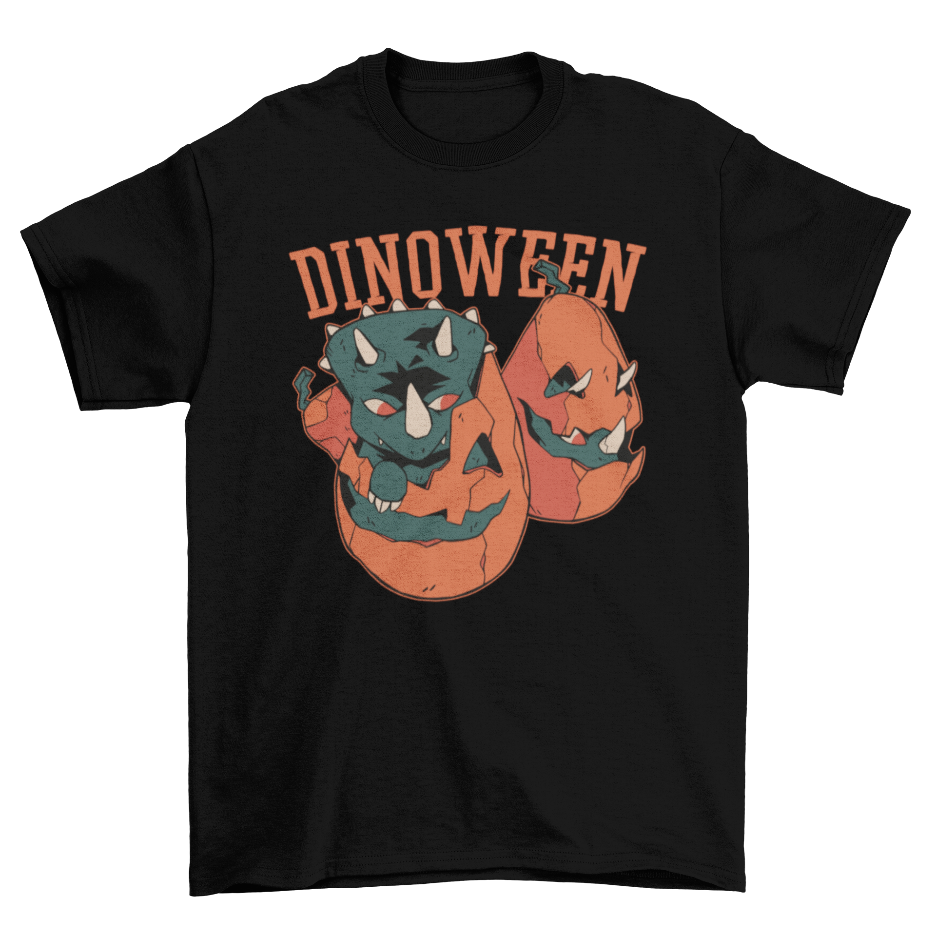 Halloween dinosaurs inside of pumpkin t-shirt