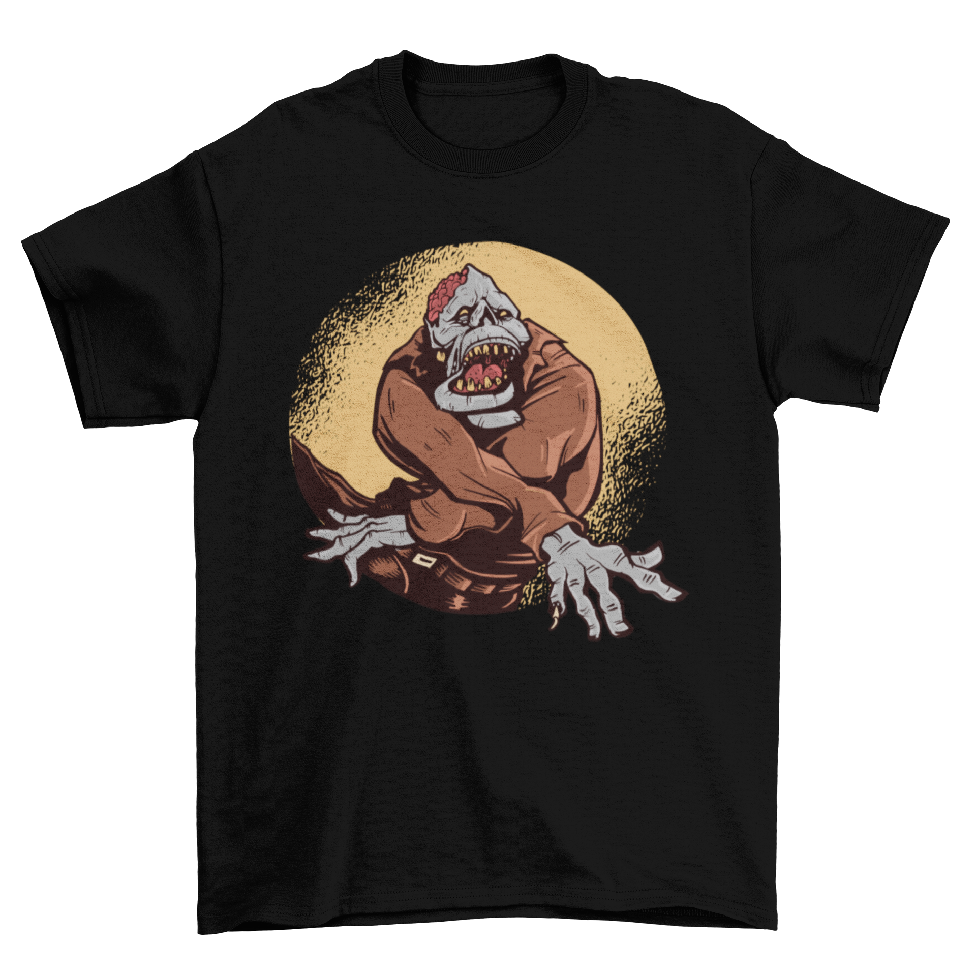 Creepy halloween zombie illustration t-shirt