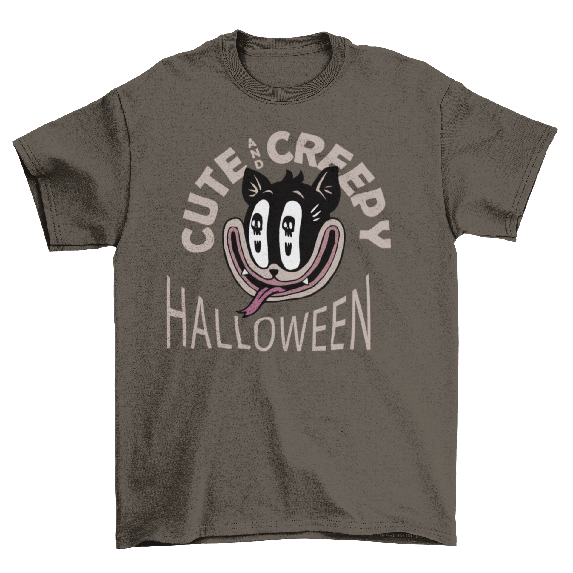 Halloween black cat retro cartoon t-shirt