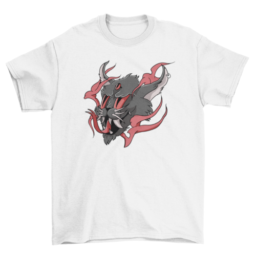 Halloween demon cat t-shirt