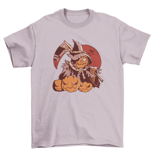 Pumpkin grim reaper halloween t-shirt design