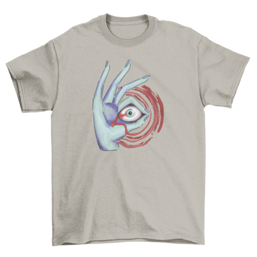 Eye in hand halloween t-shirt