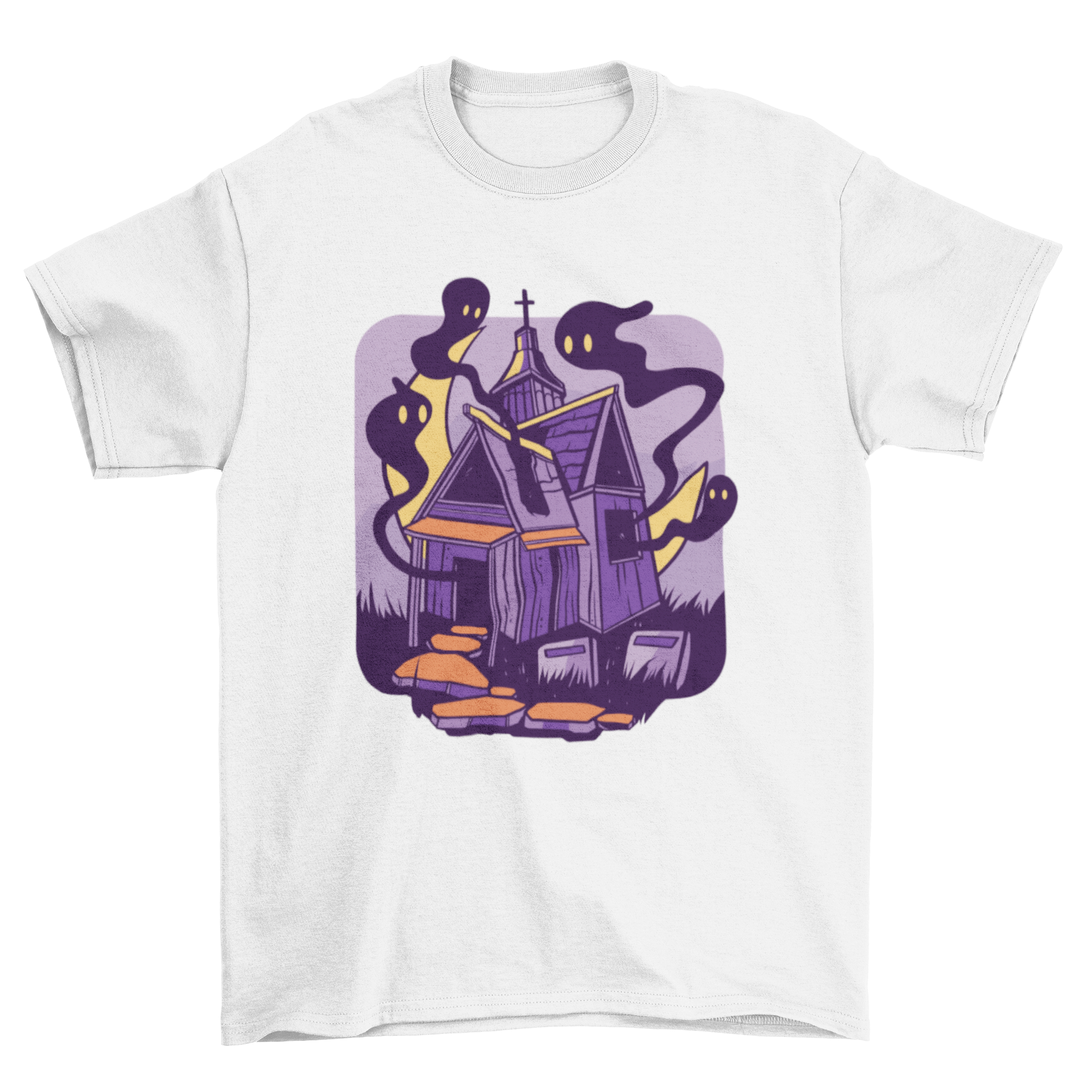 Haunted house ghosts halloween t-shirt design