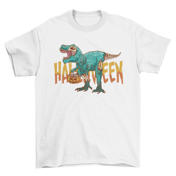 Zombie Halloween t-rex t-shirt