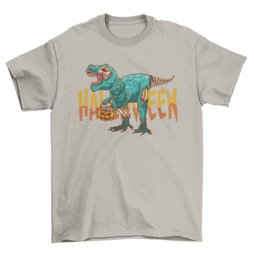 Zombie Halloween t-rex t-shirt