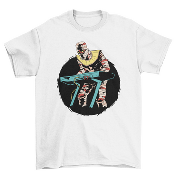 Mummy playing keyboard t-shirt design