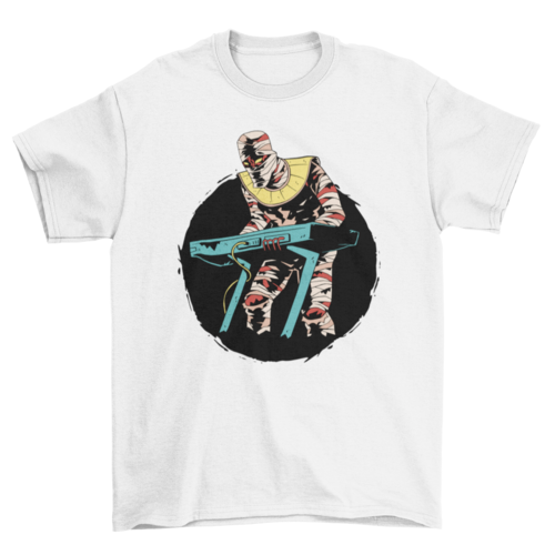 Mummy playing keyboard t-shirt design