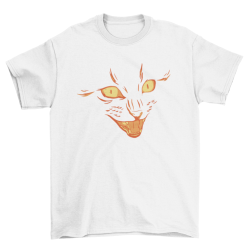 Black cat face halloween t-shirt