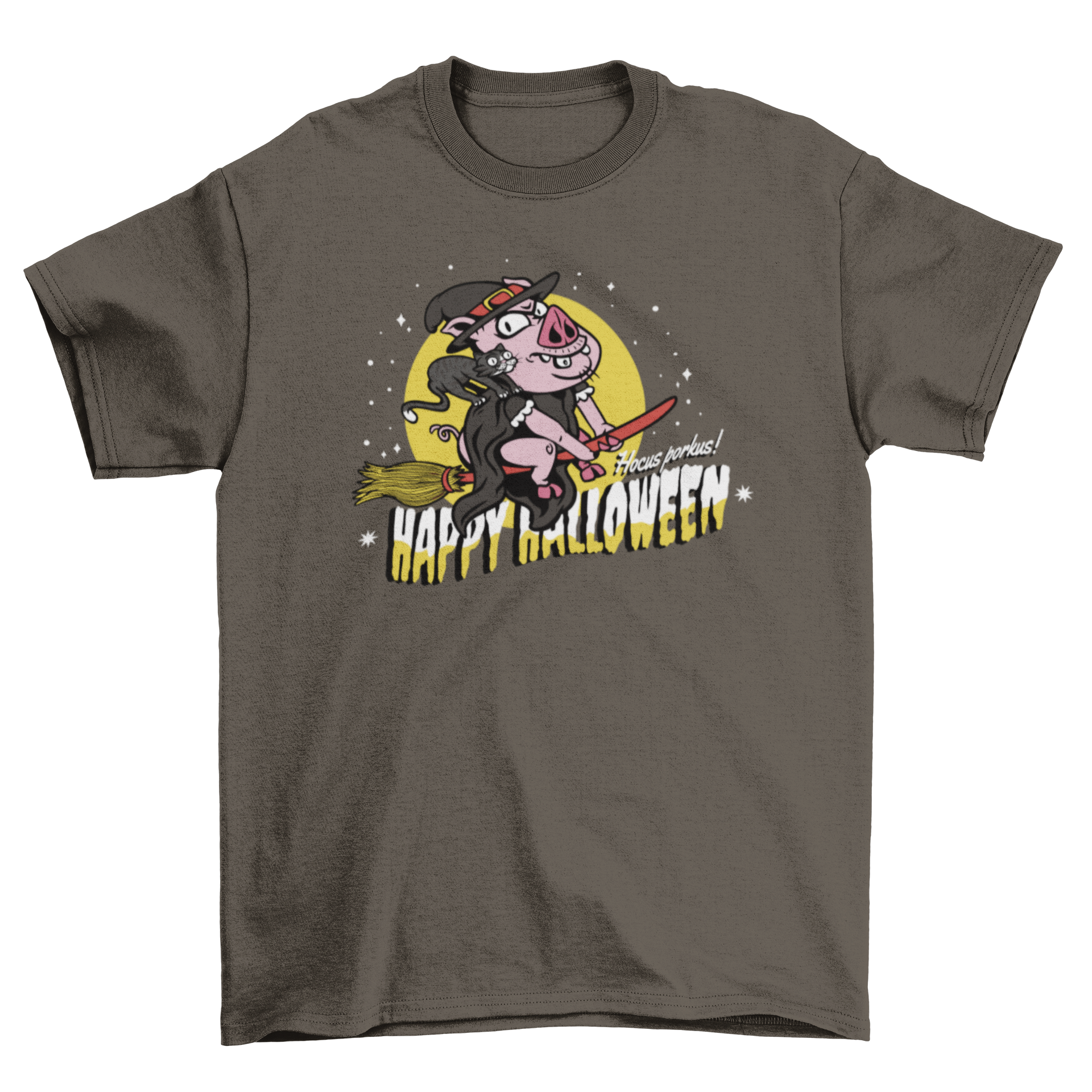Scary Witch pig cartoon Halloween t-shirt