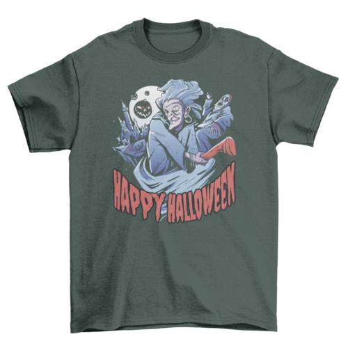 Scary halloween witch t-shirt