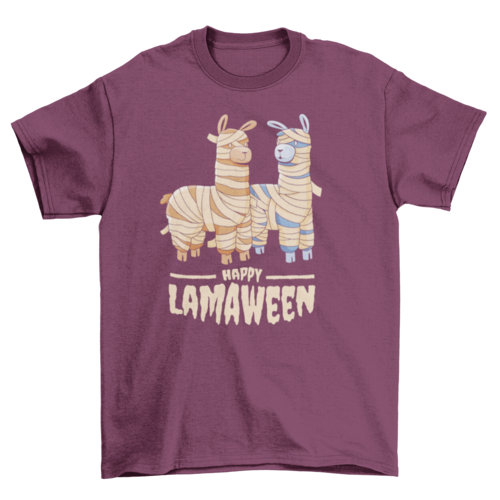 Halloween cartoon llamas t-shirt