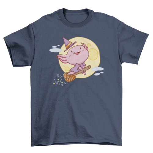 Axolotl witch cute halloween t-shirt