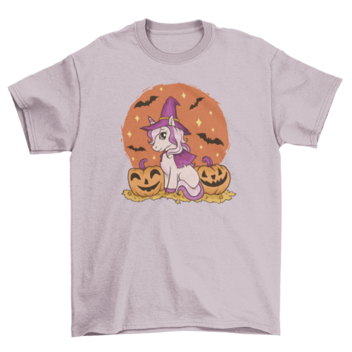 Unicorn witch hallowen cute t-shirt