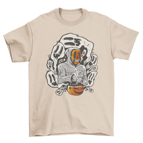 Halloween skeleton and ghosts t-shirt