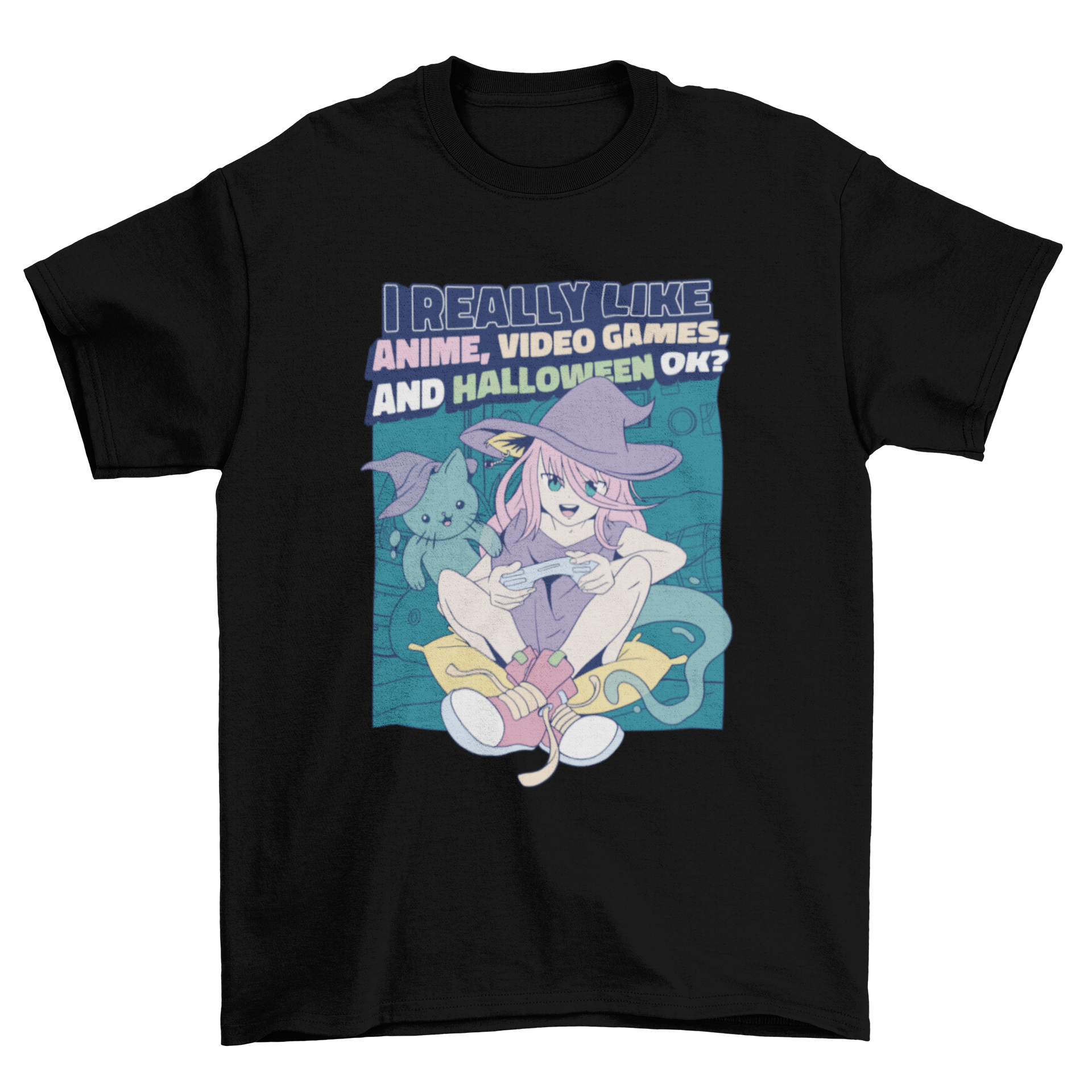 Halloween anime girl t-shirt design
