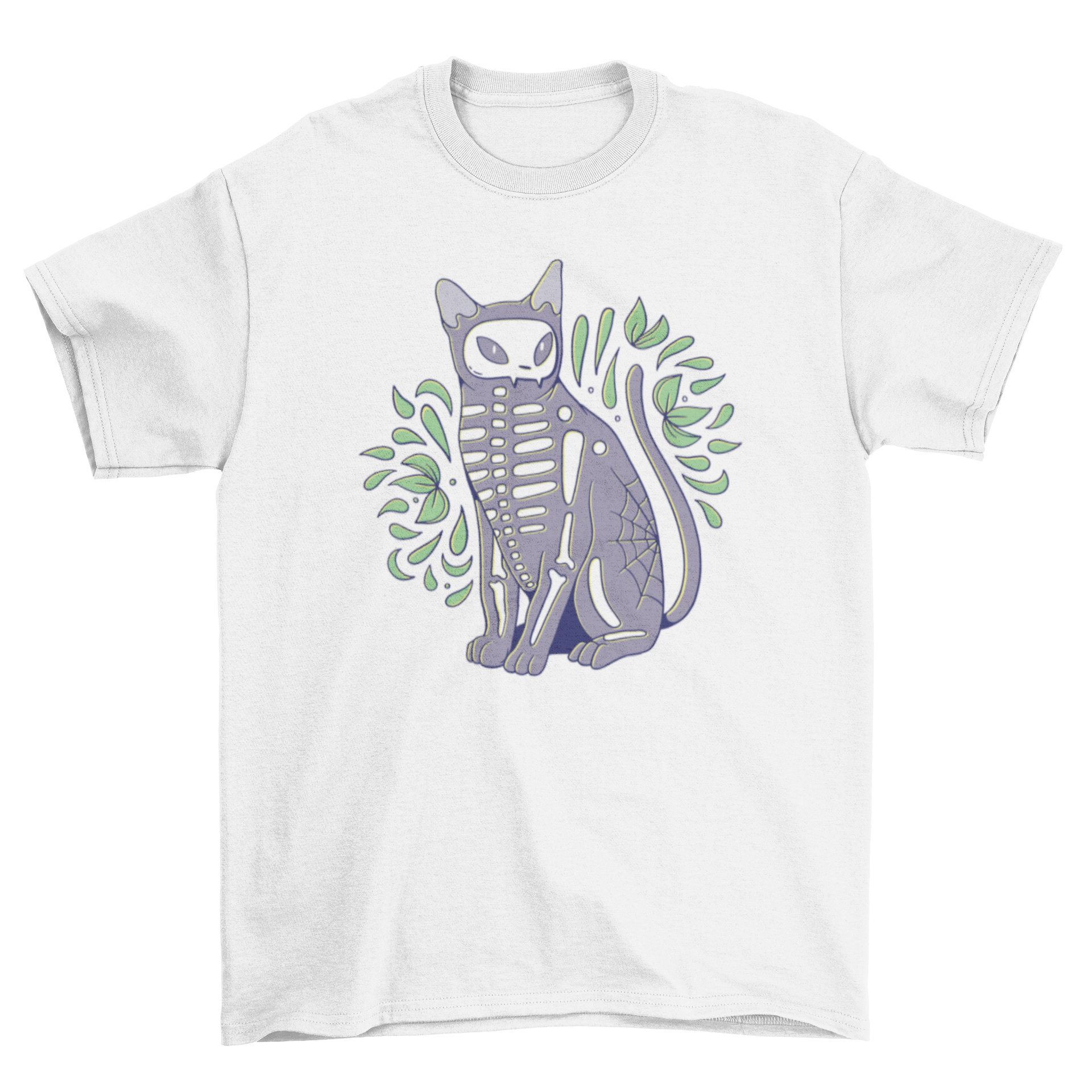 Cat skeleton halloween t-shirt