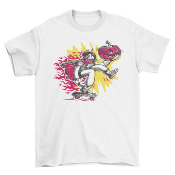 Skater sleepy hollow halloween t-shirt