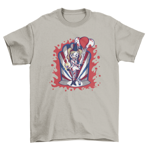 Halloween girl clown t-shirt