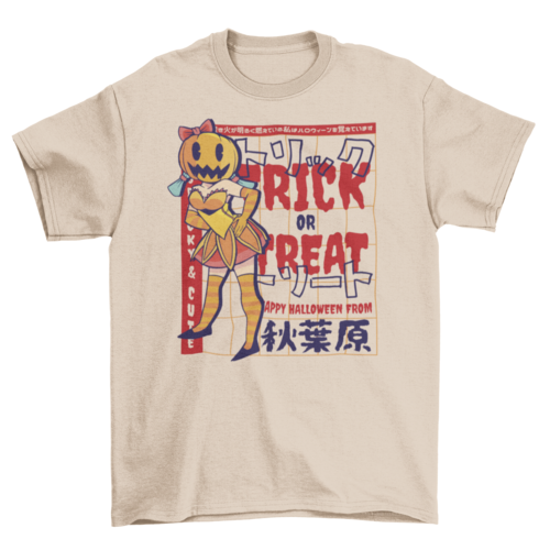 Spooky Halloween anime girl t-shirt