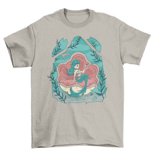 Creepy halloween mermaid t-shirt
