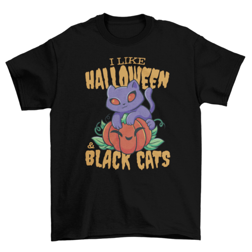 Halloween and black cats t-shirt