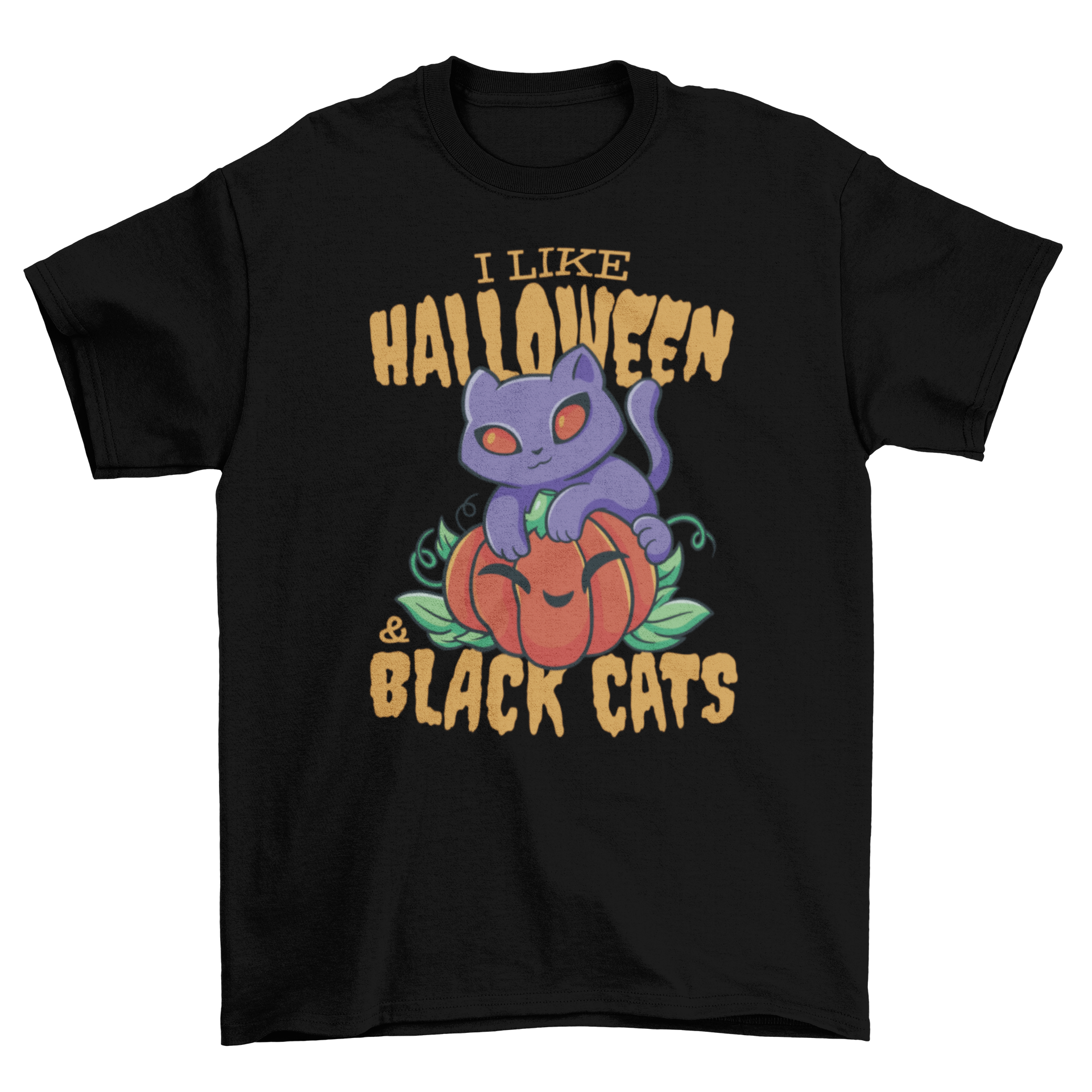 Halloween and black cats t-shirt