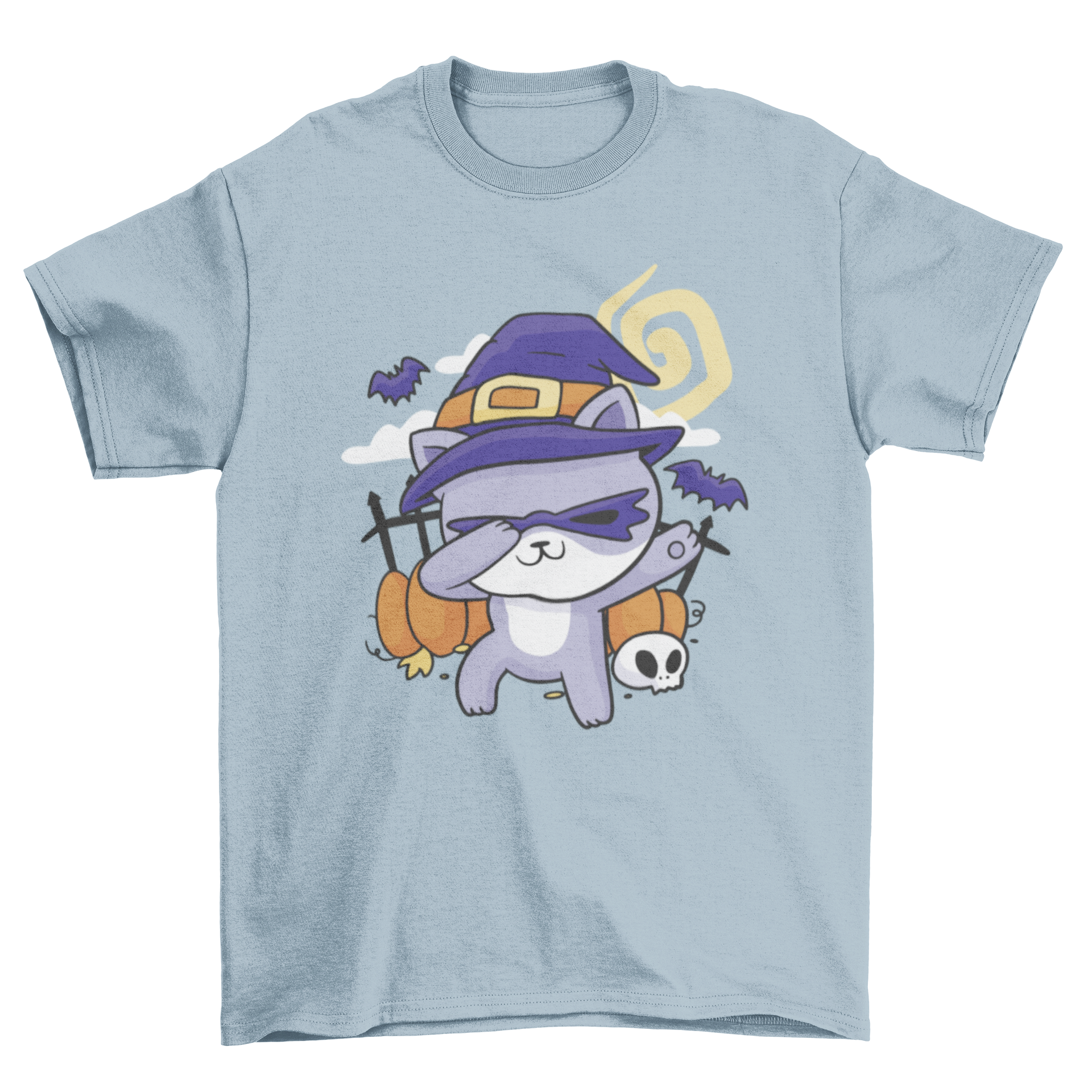 Halloween cat dabbing t-shirt design