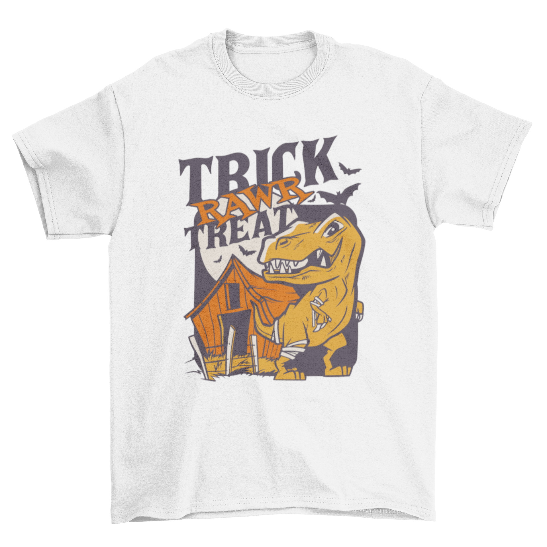 Dinosaur halloween trick or treat t-shirt
