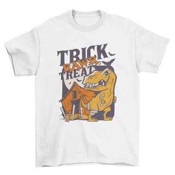 Dinosaur halloween trick or treat t-shirt