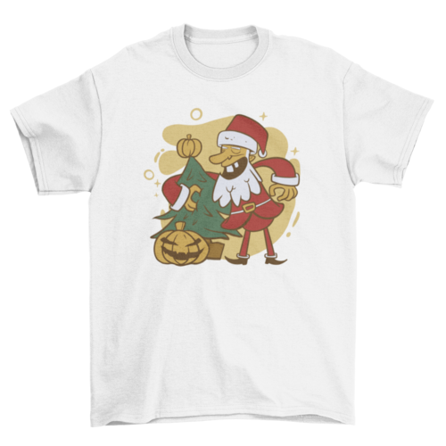 Santa Claus in Halloween t-shirt d