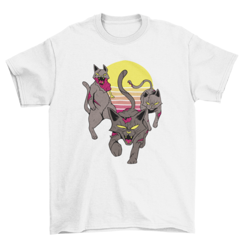 Cool cat zombies t-shirt