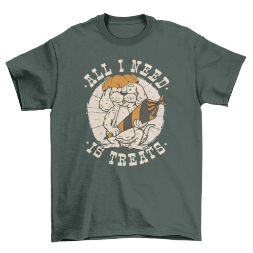 Dog with halloween candy t-shirt