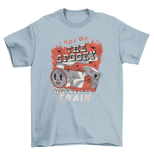 Halloween train cartoon t-shirt