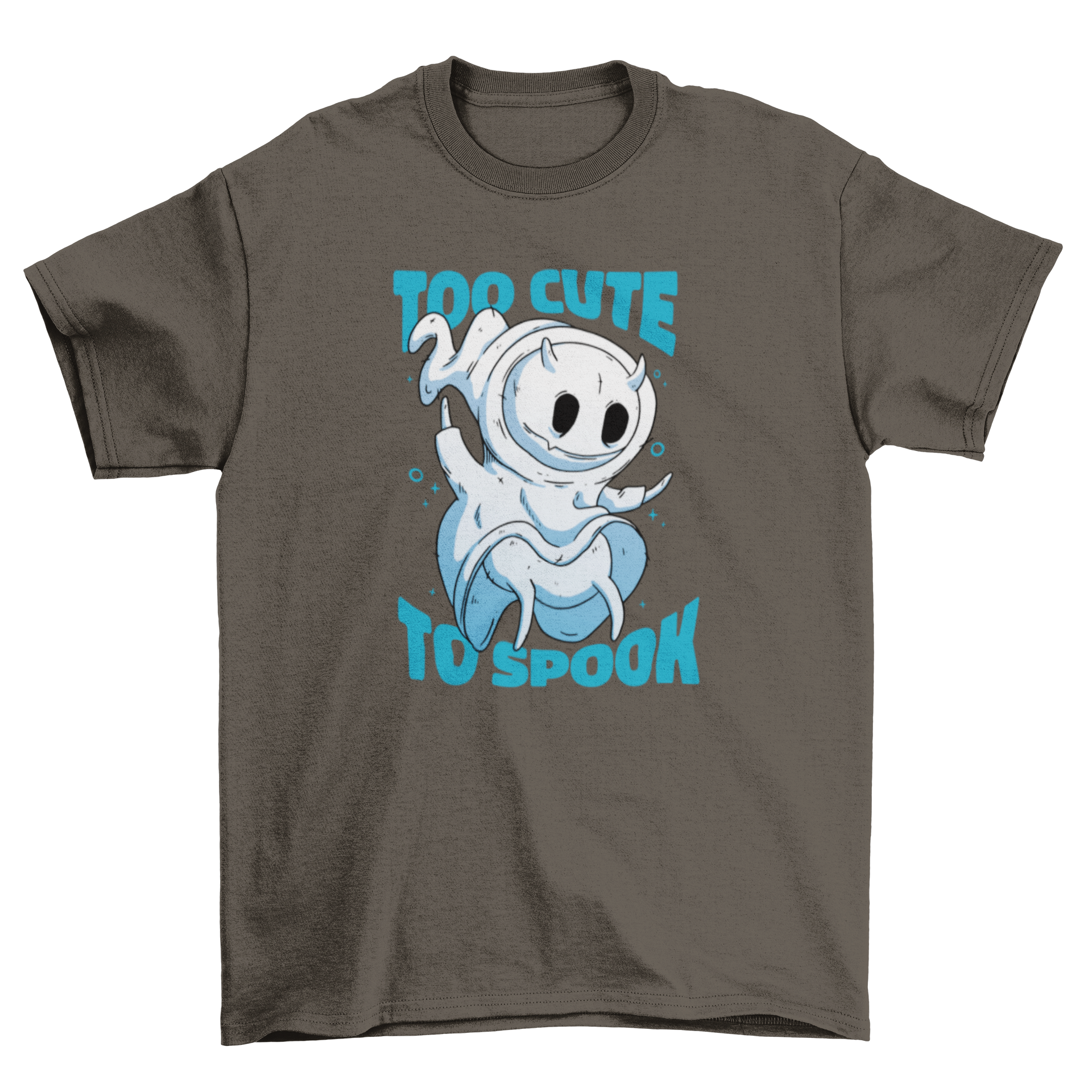 Cool scary Halloween creatures tee with  "Too cute to spook" quote