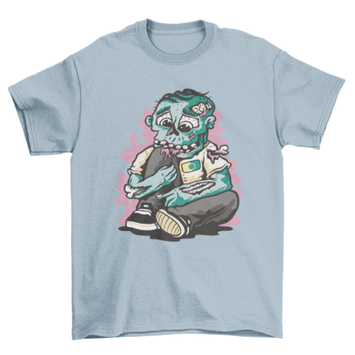 Scary Creepy Monster Cartoon zombie eating Knee Halloween t-shirt