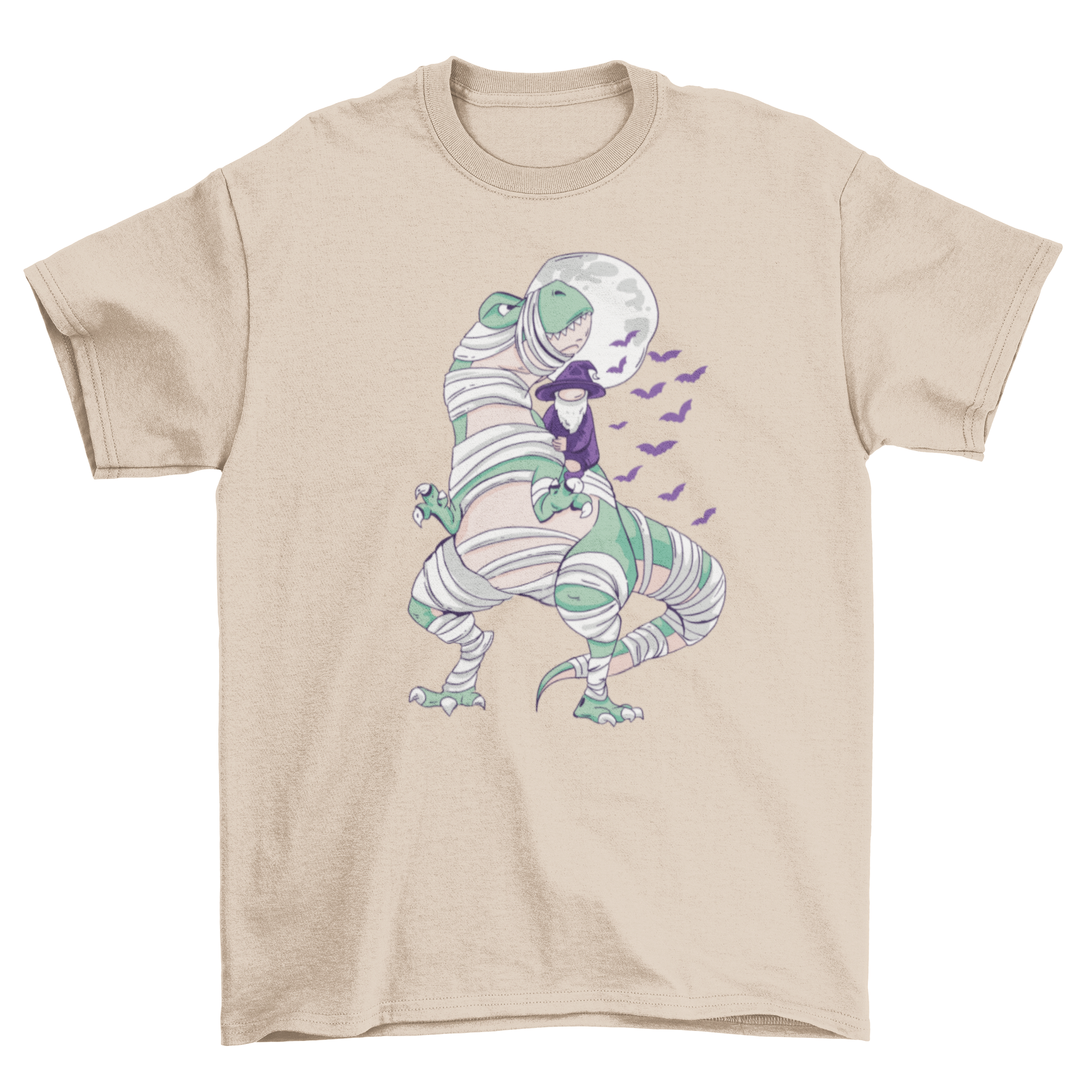 Halloween t-rex mumy and wizard t-shirt