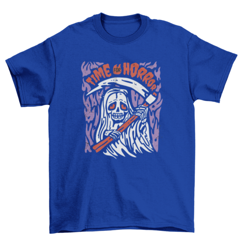 Time for horror Halloween grim reaper t-shirt