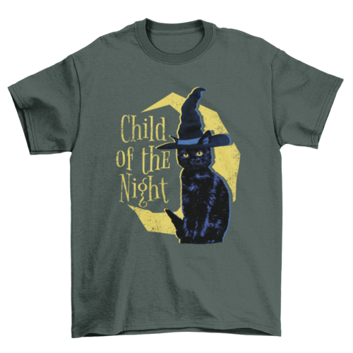 Witch cat animal halloween t-shirt